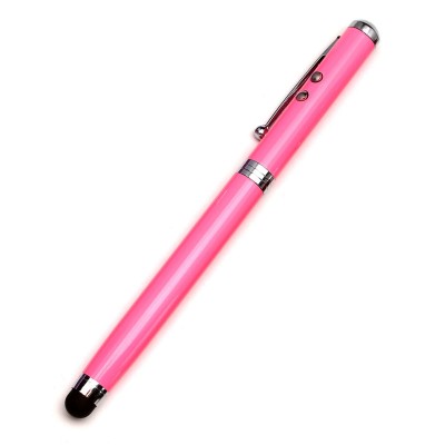 Pink Stylus Pen with Flashlight & Laser